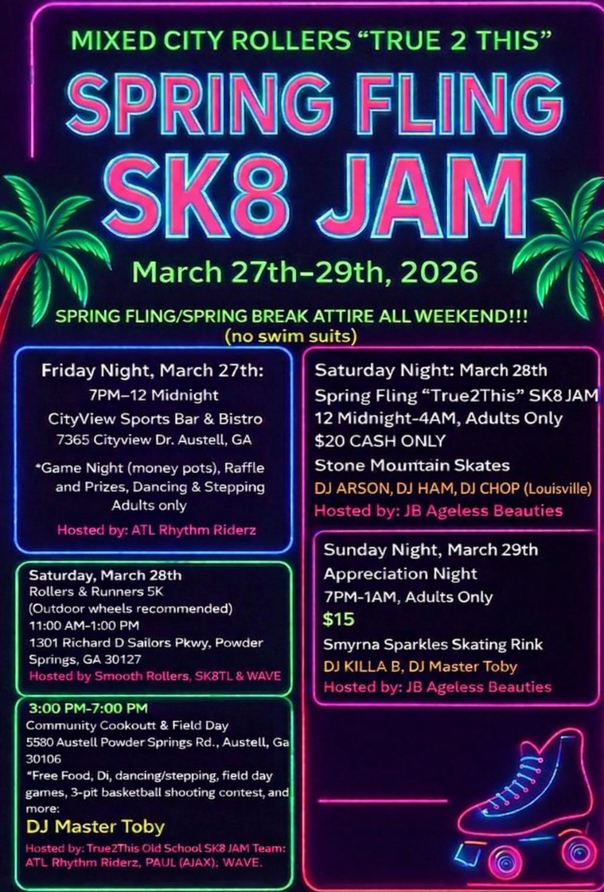Spring Fling schedule flyer